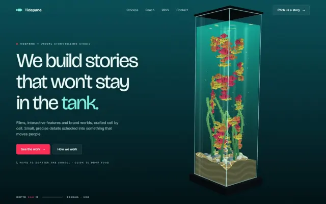 Glass Column — 3D Creative Studio Landing Page design preview