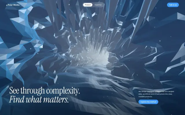 Ice Cave — 3D Consulting Landing Page design preview