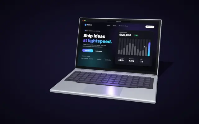 Laptop Reveal — Laptop Opening Onto a Live Website design preview