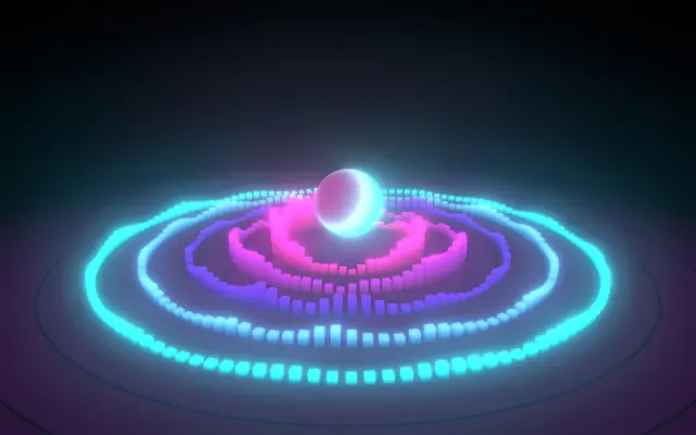 Pulse Rings — 3D Audio Visualiser design preview