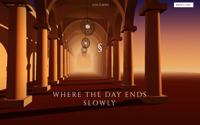 Sunset Arcade — 3D Luxury Hotel Landing Page design preview