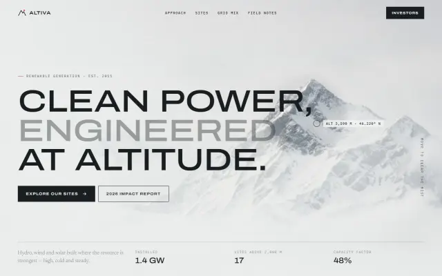 Altiva Energy — High-Altitude Renewables design preview