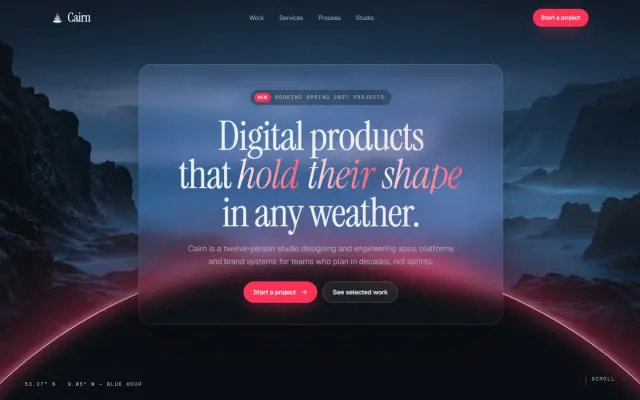 Cairn — A Digital Product Studio design preview