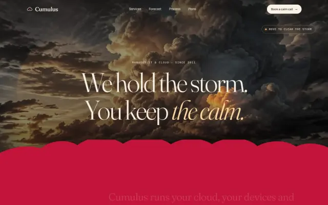 Cumulus — A Calm Managed-Services Agency design preview