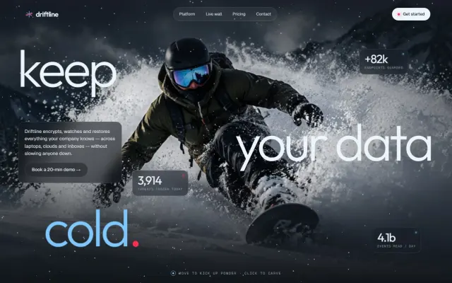 Driftline — Data Security That Keeps It Cold design preview