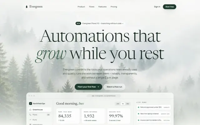 Evergreen — Automation That Grows While You Rest design preview