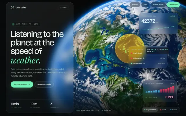 Gaia Labs — Climate Intelligence design preview