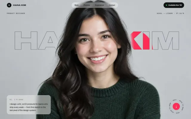 Hana Kim — A Product Designer's Portfolio design preview
