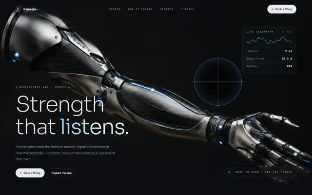 Kinesis Bionics — A Prosthetic Arm, X-Rayed design preview