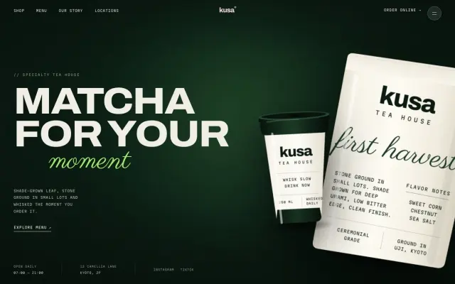 kusa® — Matcha Tea House design preview