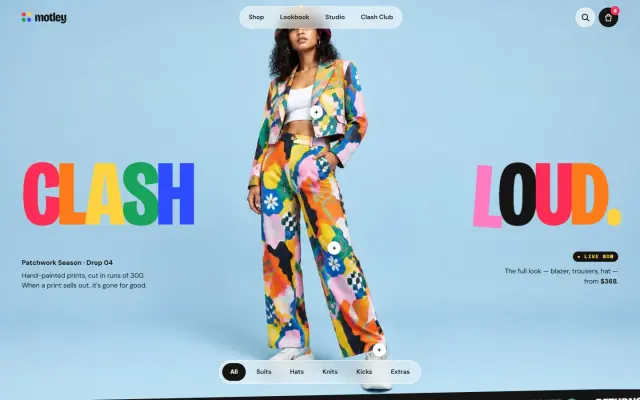 Motley — A Colourful Streetwear Store design preview