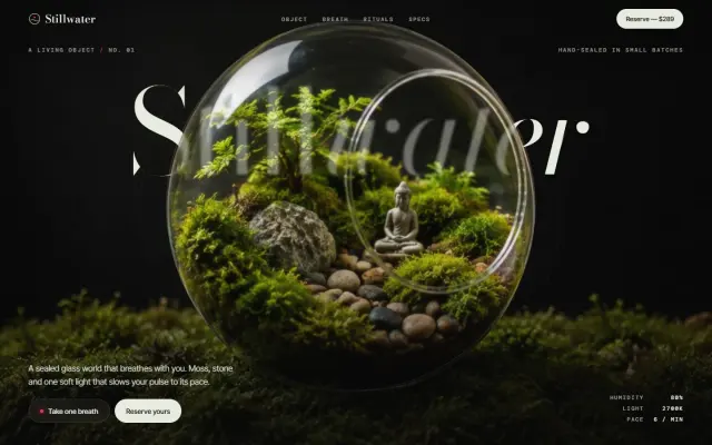 Stillwater — A Calm Wellness Object design preview